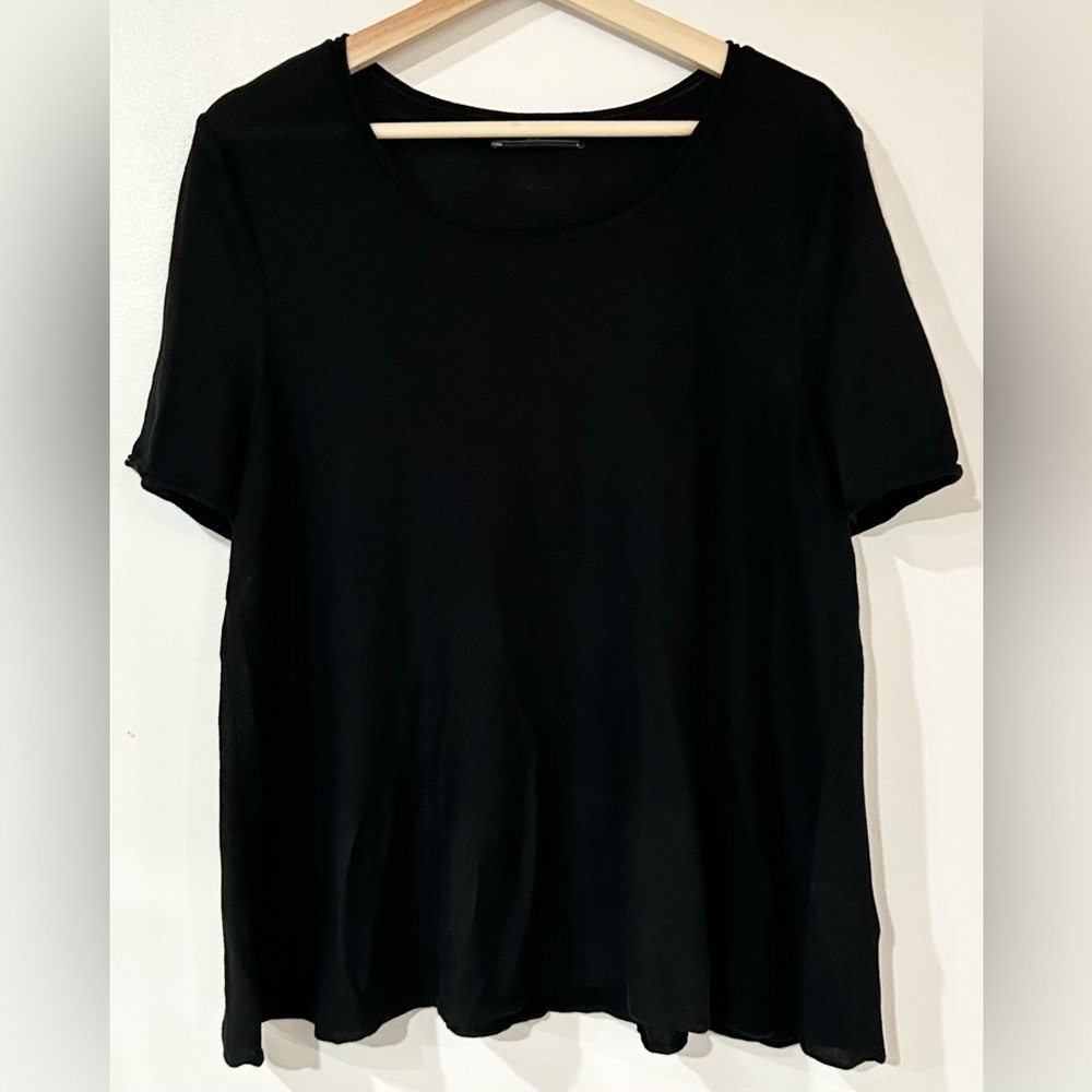 Peruvian Connection Pima Cotton Swing‎ Knit Tee in Black L